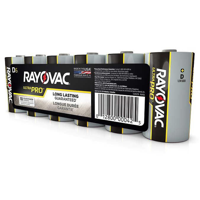Rayovac Ultra Pro Alkaline D Batteries in a 6 pack